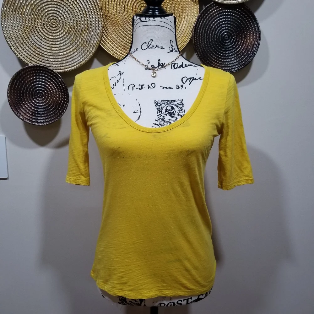 J.CREW Bundle 2 T-Shirt Short Sleeves, one Animal Print And Yellow SIZE XS. - Picture 9 of 16